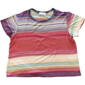 Aran’s Den Striped Crop Top Juniors Size Small